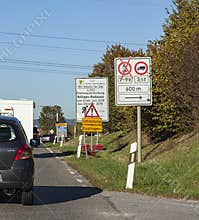 Traffic sign chaos along German road