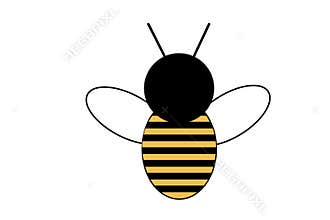 Bee honey logo isolated on white background.