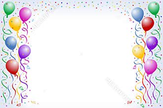 Balloons and confetti