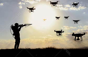 Drone defense systems and military solution for attack, war and privacy