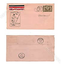 Vintage Canadian Air Mail Envelope Front and Back from 1930