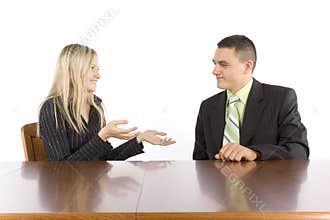 Conversation of two businesspeople