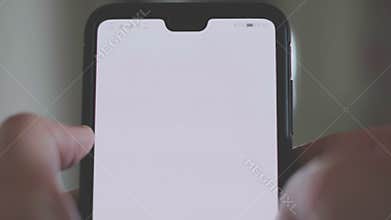 Hand scrolls read Coronavirus covid-19 news articles smartphone