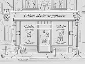 Vector contour Ice Cream Shop