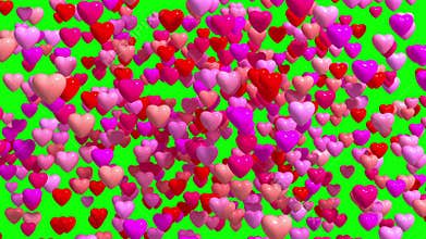 4K. Heart Icon Explosion. Green Screen.