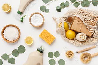 Eco friendly natural cleaners, cleaning products, chemical detergent bottles