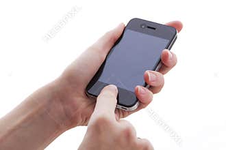 Mobile phone in the hands
