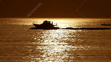 Boat sail on the ocean