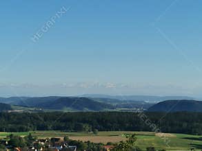 Autumn sun farm Switzerland mountains