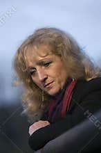 Sad woman looking down