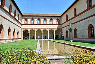 Castello Sforzesco, courtyard inside the castle