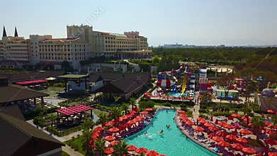 Top view on the hotel of the swimming pools