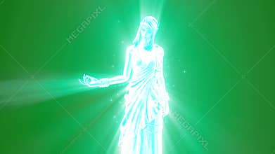 Ghost goddess divine apparition speaks green screen 3D Rendering Animation