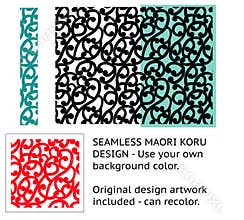 Stylised Maori Koru Seamless background Pattern