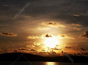 The setting sun Port Moresby Papua New Guinea
