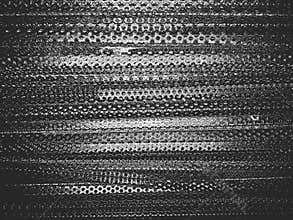 Distress metallic profile with holes vector texture. EPS8 illustration