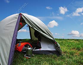 Tent on grass