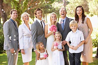Family Group At Wedding