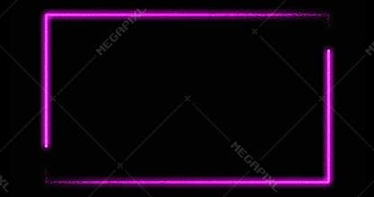 Pink neon frame border background with glowing lines - video animation