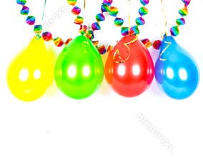 Colorful balloons and garlands. Party decoration