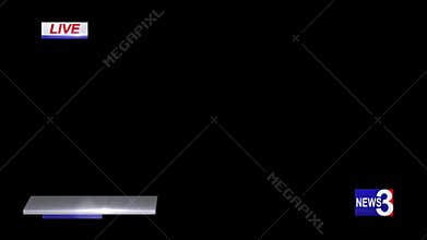 Blank Lower Third for News Broadcast Template on Transparent Background