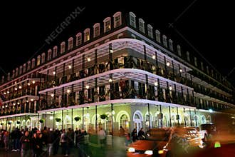 Bourbon Street, New Orleans at night