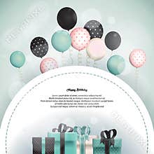 happy birthday card. Vector illustration decorative background design