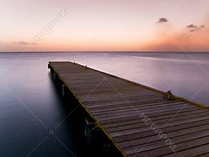 Wooden pier at twilight