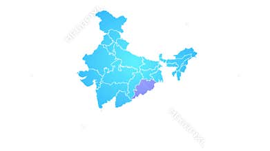 India Country Map Showing Up Intro By Regions