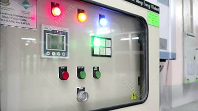 Three button in control box of electric energy storage pot from solar cells in the factory