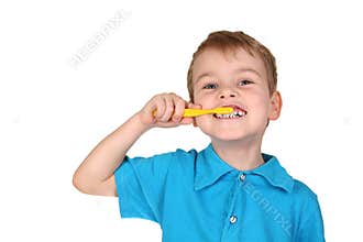 Child with tooth brush
