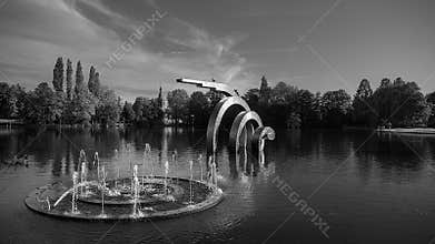 Art installation in black and white