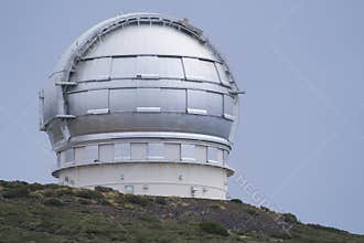 Close-up of a big telescope