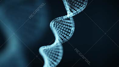 Abstract 3d DNA molecule. Medical science and chemistry biology. Gene cell background with copy space for text or logo