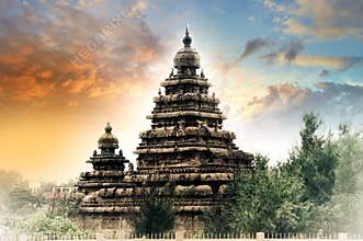 Indian cultural sea shore temple