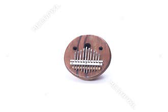 Kalimba African folk music instrument on white background front view