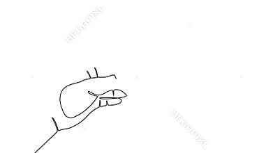 Hand holding heart one continuous line drawing. Concept of giving love. 4K video with alpha channel.