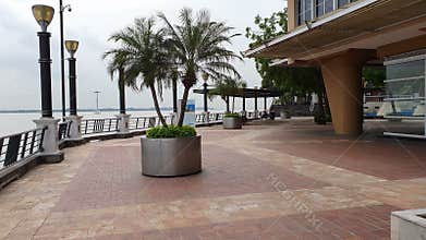 Empty Santa Ana Port in Guayaquil due to Coronavirus COVID-19 outbreak and Stay at Home regulation issued by Government.
