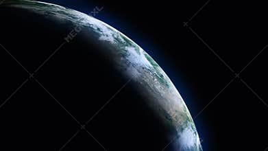 Globe from satellite shows worldwide geography from space - seamless loop