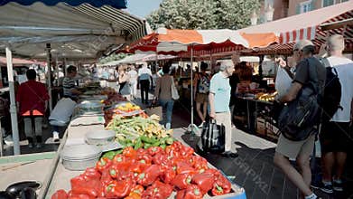 Fresh vegetables for sale at the Food Mrket Nice old town.