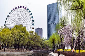 Spring landscape of Changchun City Children`s Park