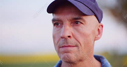 Male Farmer Thinking While Looking Away