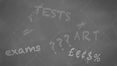 School Keywords On Chalkboard
