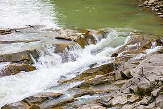 Rough current and a small waterfall