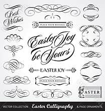 Easter calligraphy set (vector)