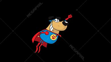 Super Hero Dog Cartoon Character Flying