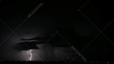 Slow Motion Lightning Bolts with city of Philadelphia in the Distance
