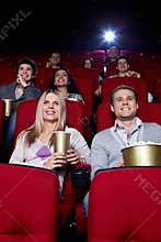 Happy people in the cinema