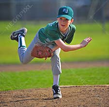 Baseball pitcher follow thru