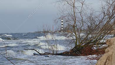 Winter Storm Affects Baltic Sea Coastal Erosion